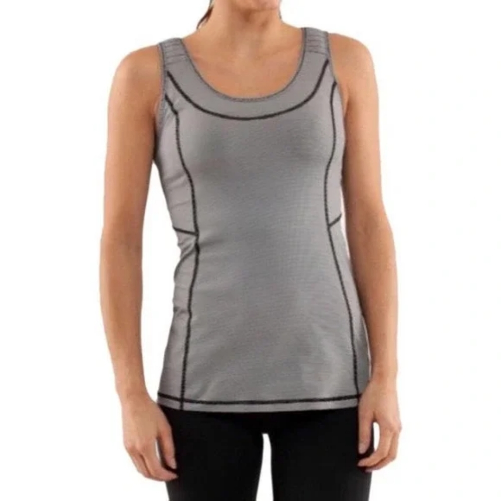 Lululemon Black/White Stay On Course Running Tank Size 6